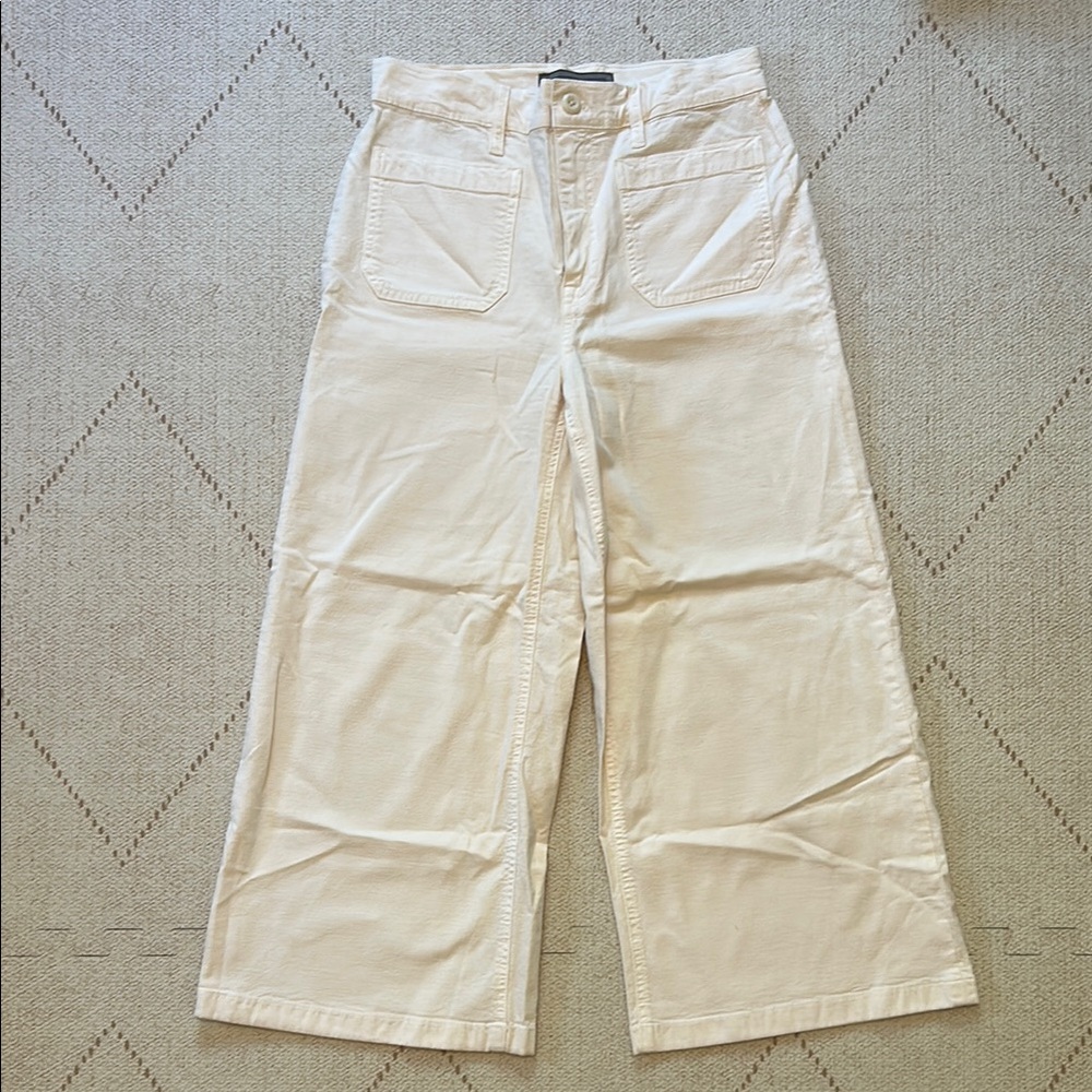 J Crew Cream Wide-Leg Pants